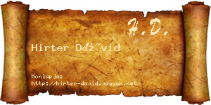 Hirter Dávid névjegykártya