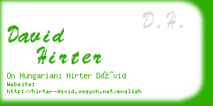 david hirter business card